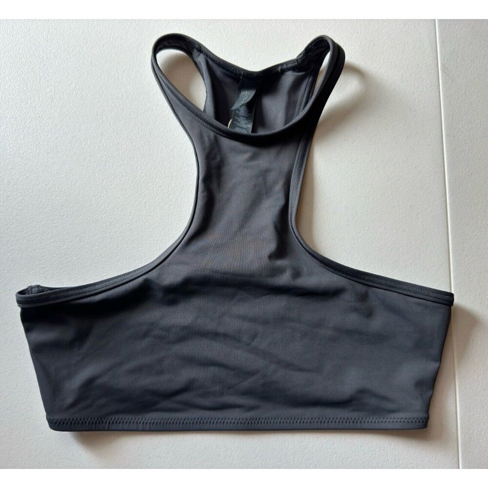 SKIMS Gray Bikini Racerback Swim Top